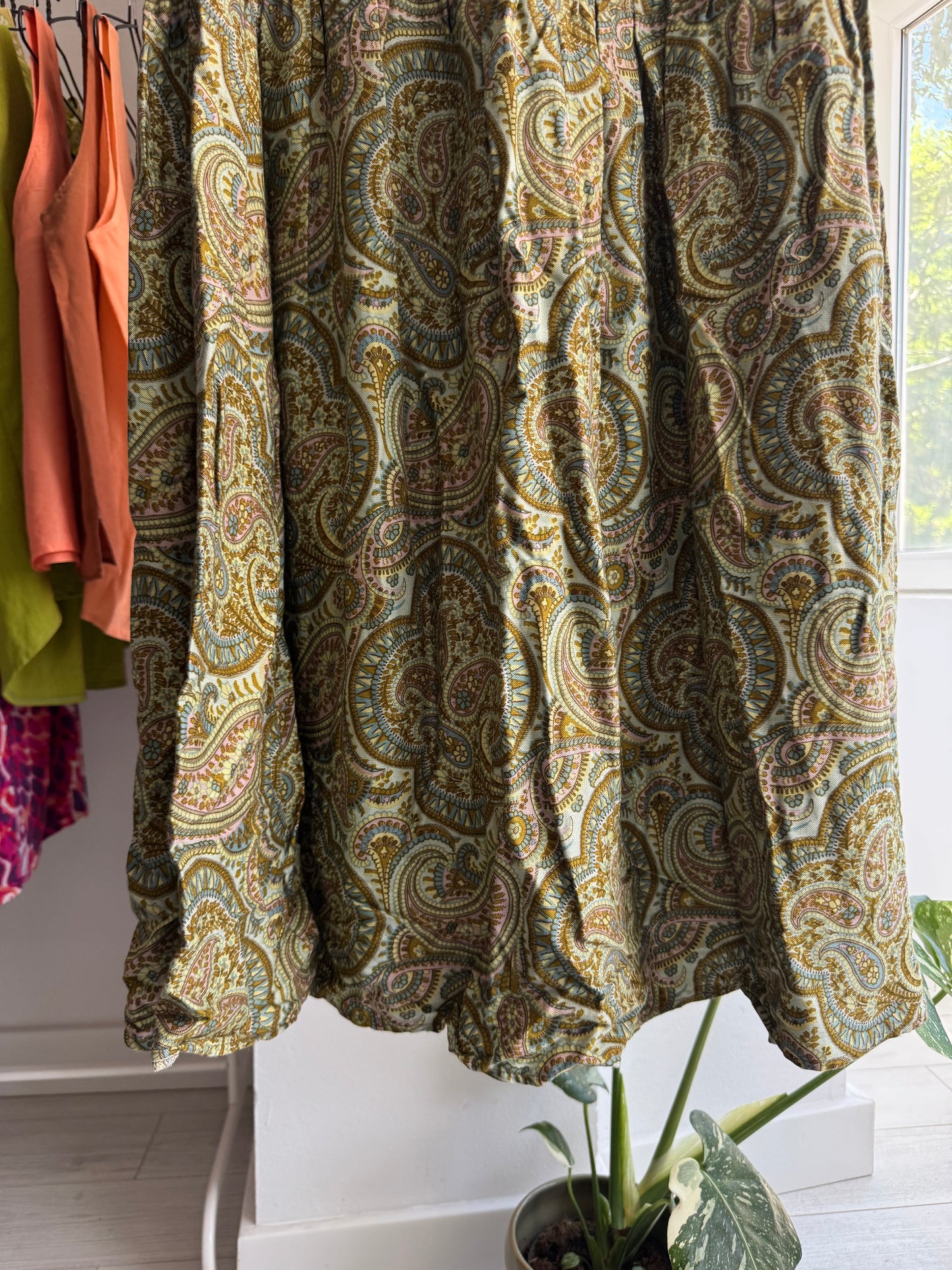 ☀️ Fustă Maxi Vintage cu Print Paisley – IT 44 Damă (M/L)