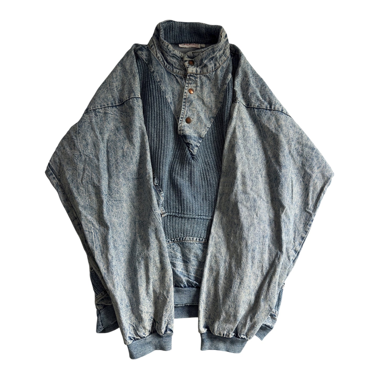 👖 Pulover Vintage Denim – 100% Bumbac – Made in Italy – Men’s S (Boxy Fit)