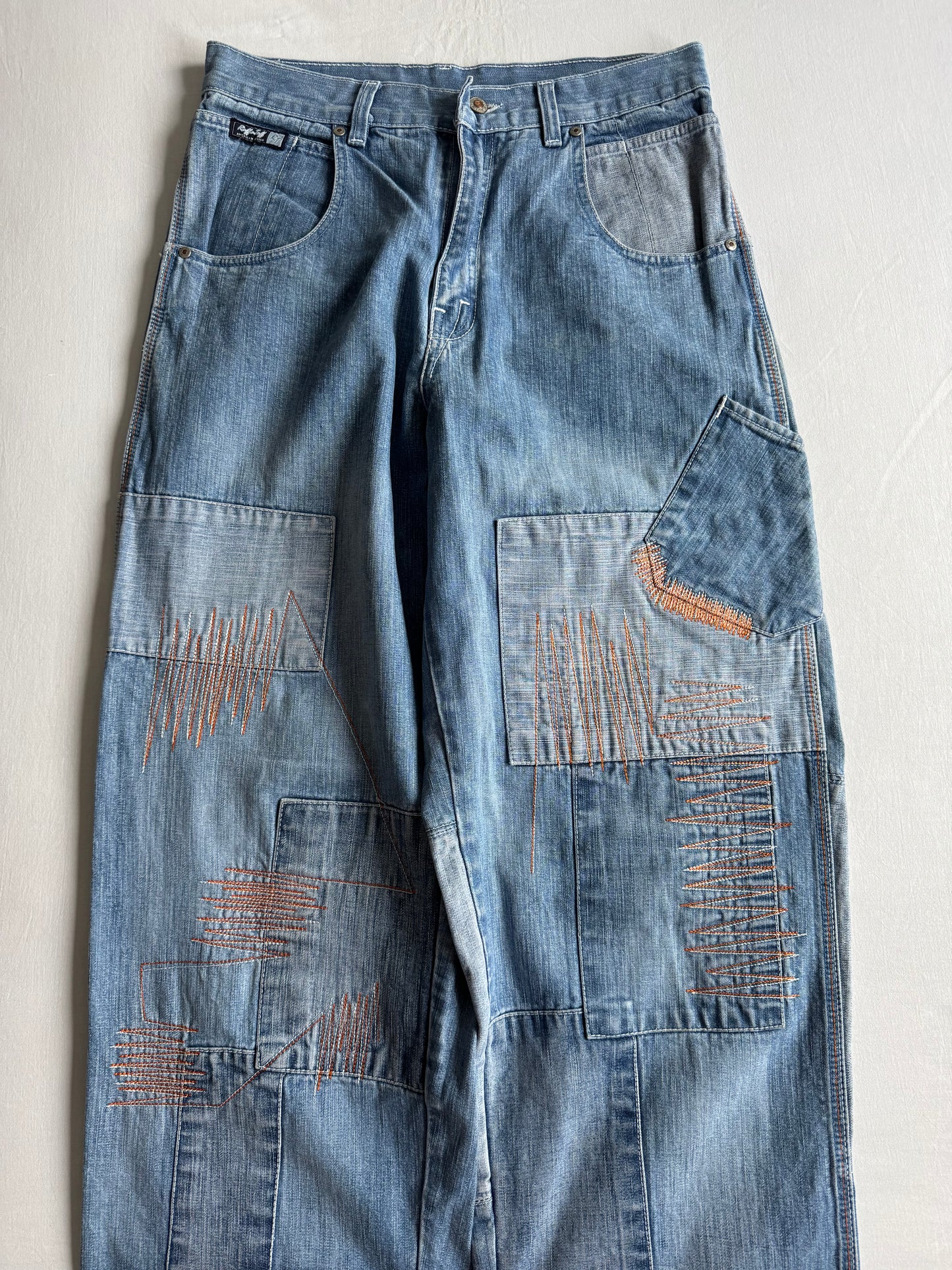 👖 Jeans Y2K Baggy cu Broderie – US 32