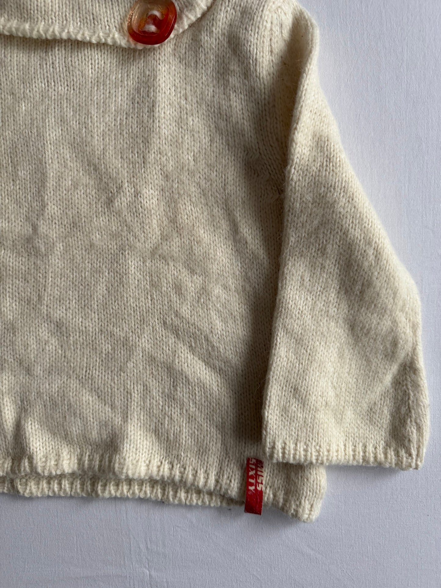 🤍 Top Tricotat Y2K Miss Sixty Alb cu Mâneci 3/4 – M Femei