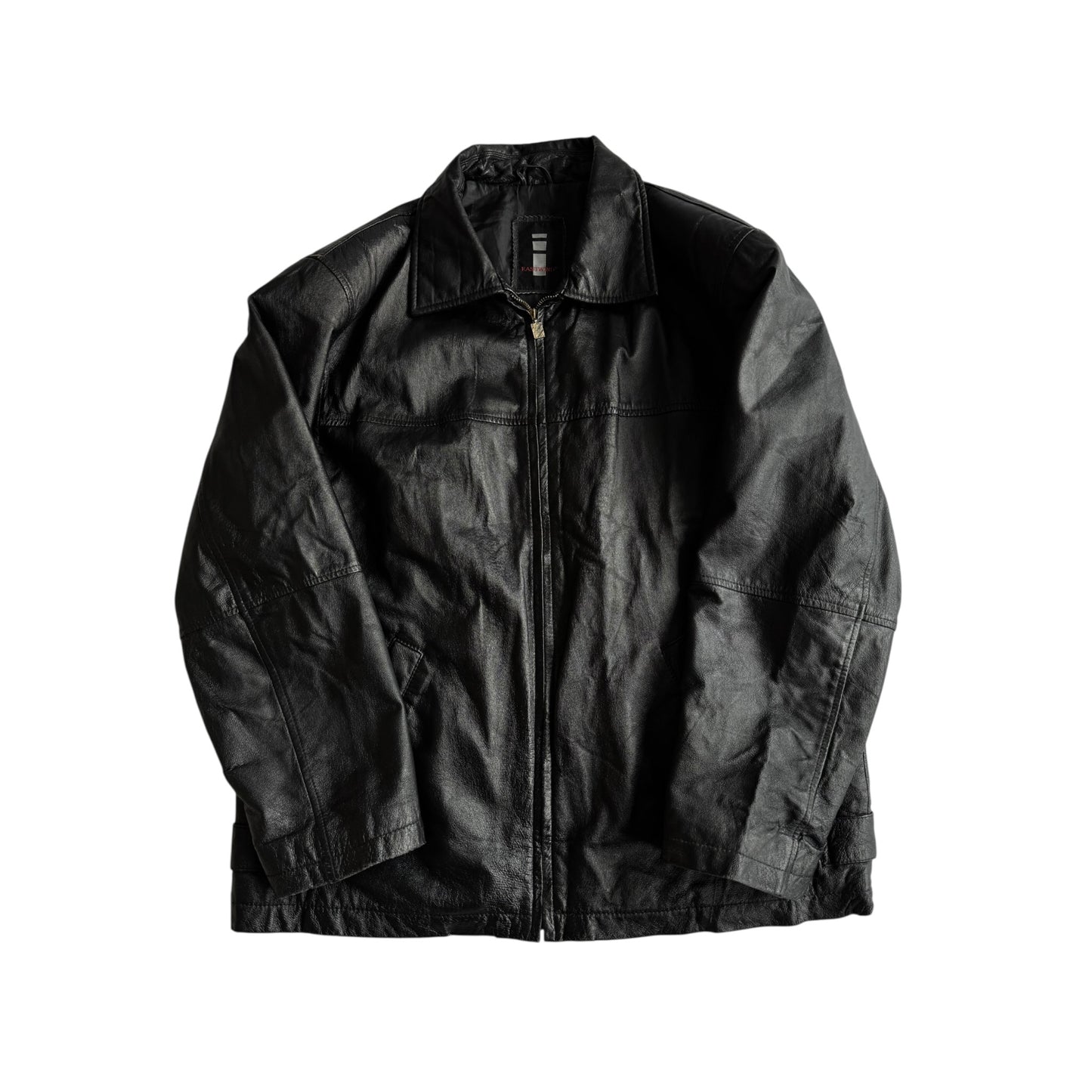 ☕️ Geacă Vintage Bărbați din Piele Neagră – M (48)