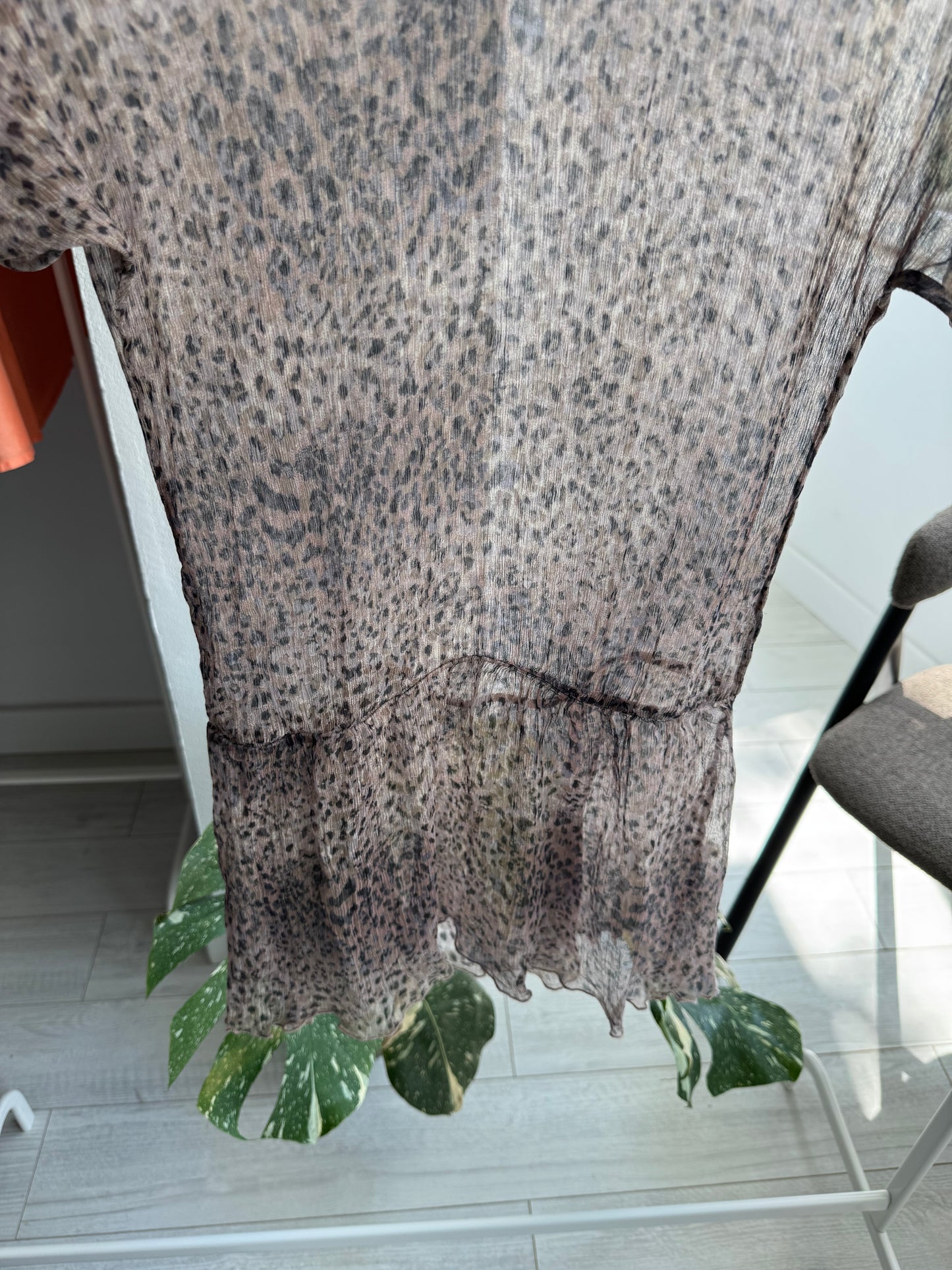 🌞 Top Lung / Rochie de Vară Mătase Transparentă Patrizia Pepe Y2K – XL Damă