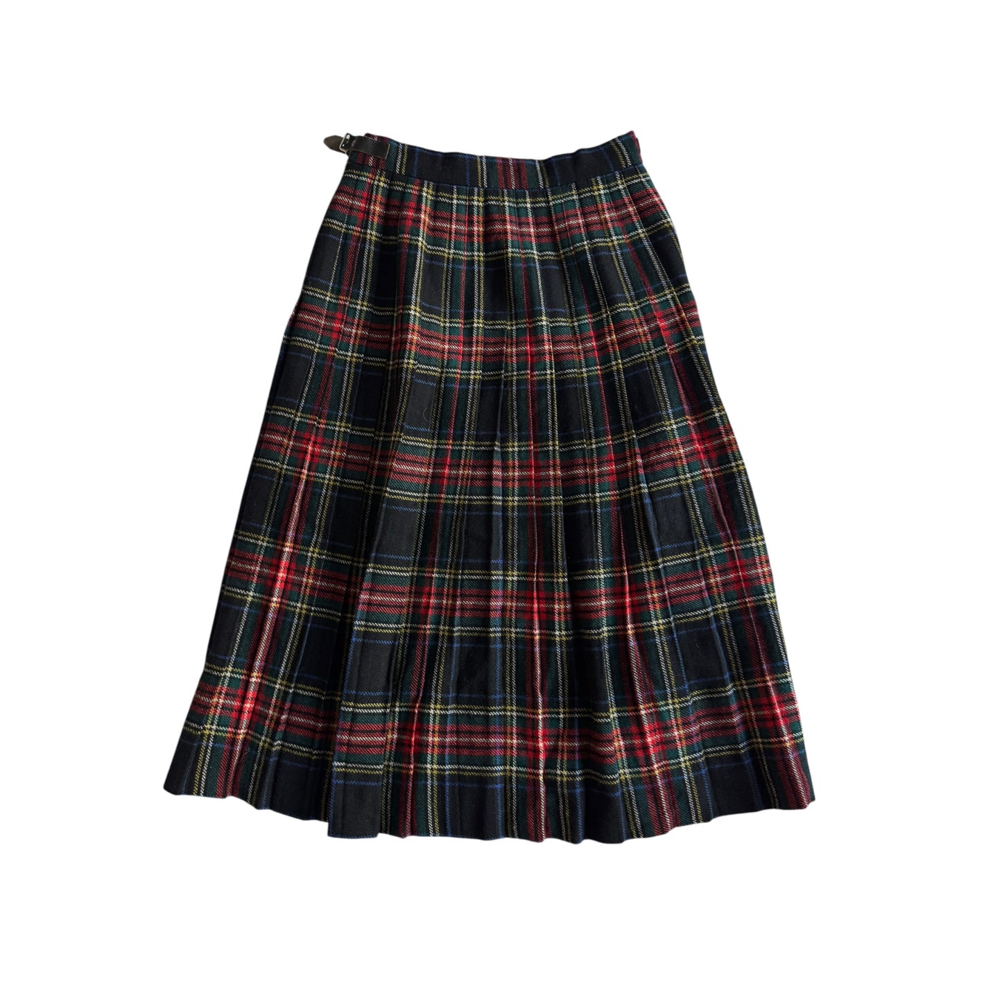 🇬🇧 Fustă Vintage Plisată din Lână Tartan – aprox. XS