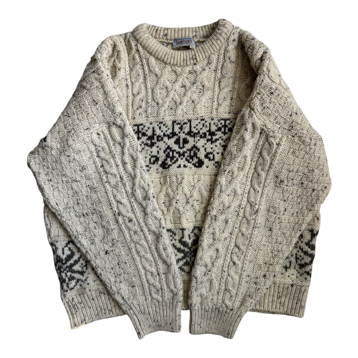Sergio Tacchini Pulover Lână Vintage Bărbați | Cable Knit | L