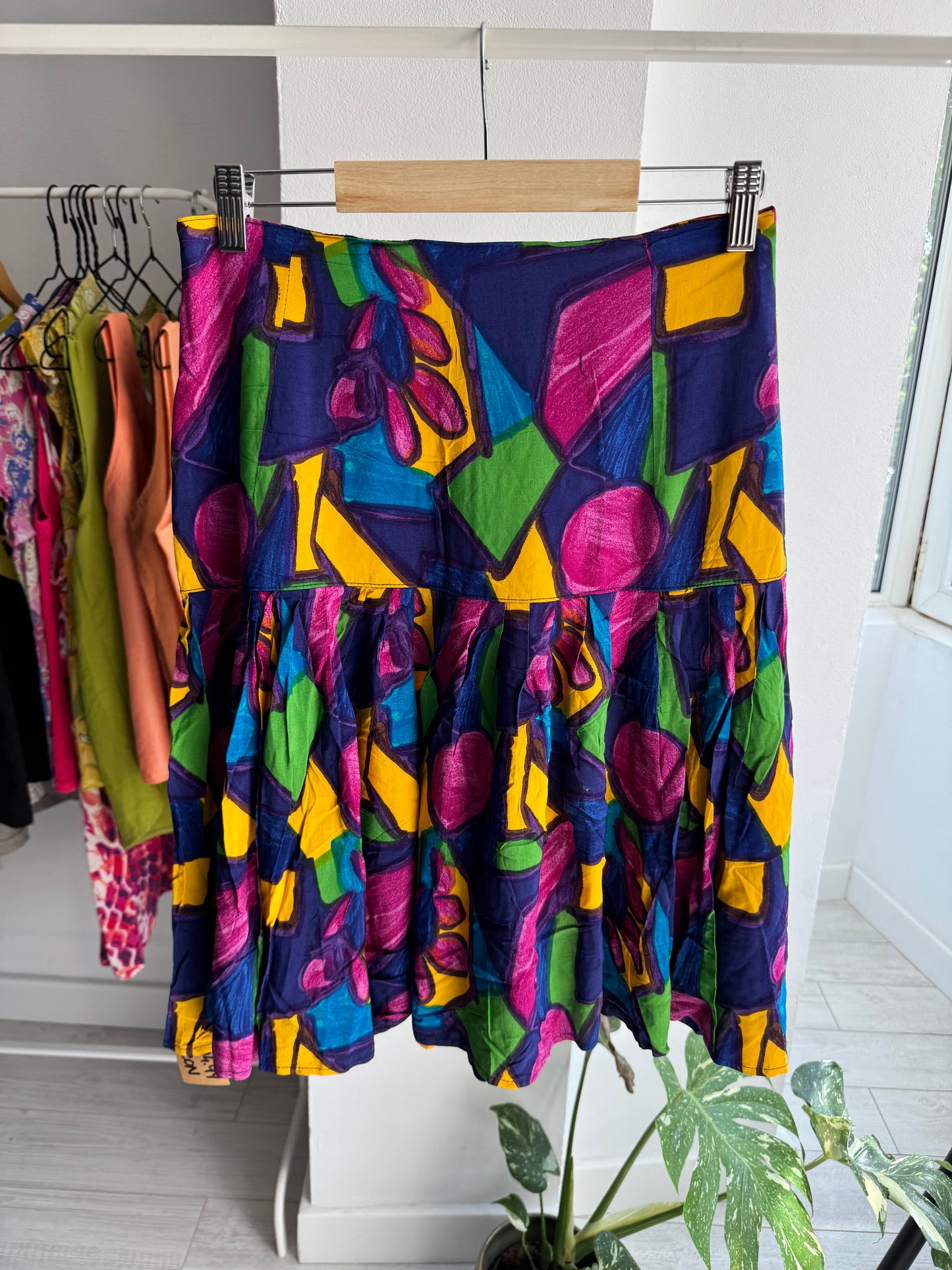 ☀️ Fustă Vintage cu Print – IT 46 Damă (M/L) – Made in Italy