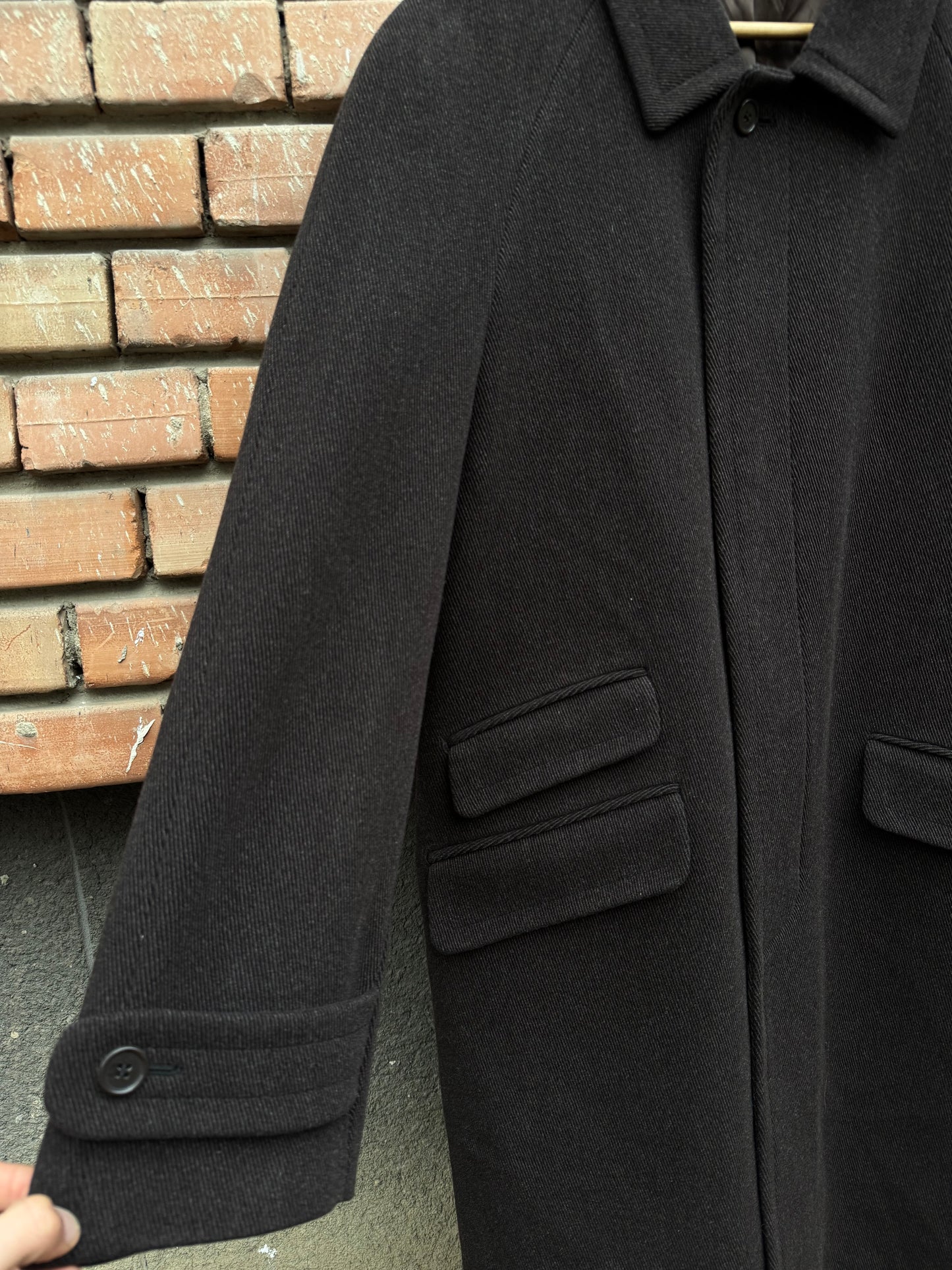 🧥 Palton Vintage Bărbați Maro Închis din Lână – Marimea 50 (L)