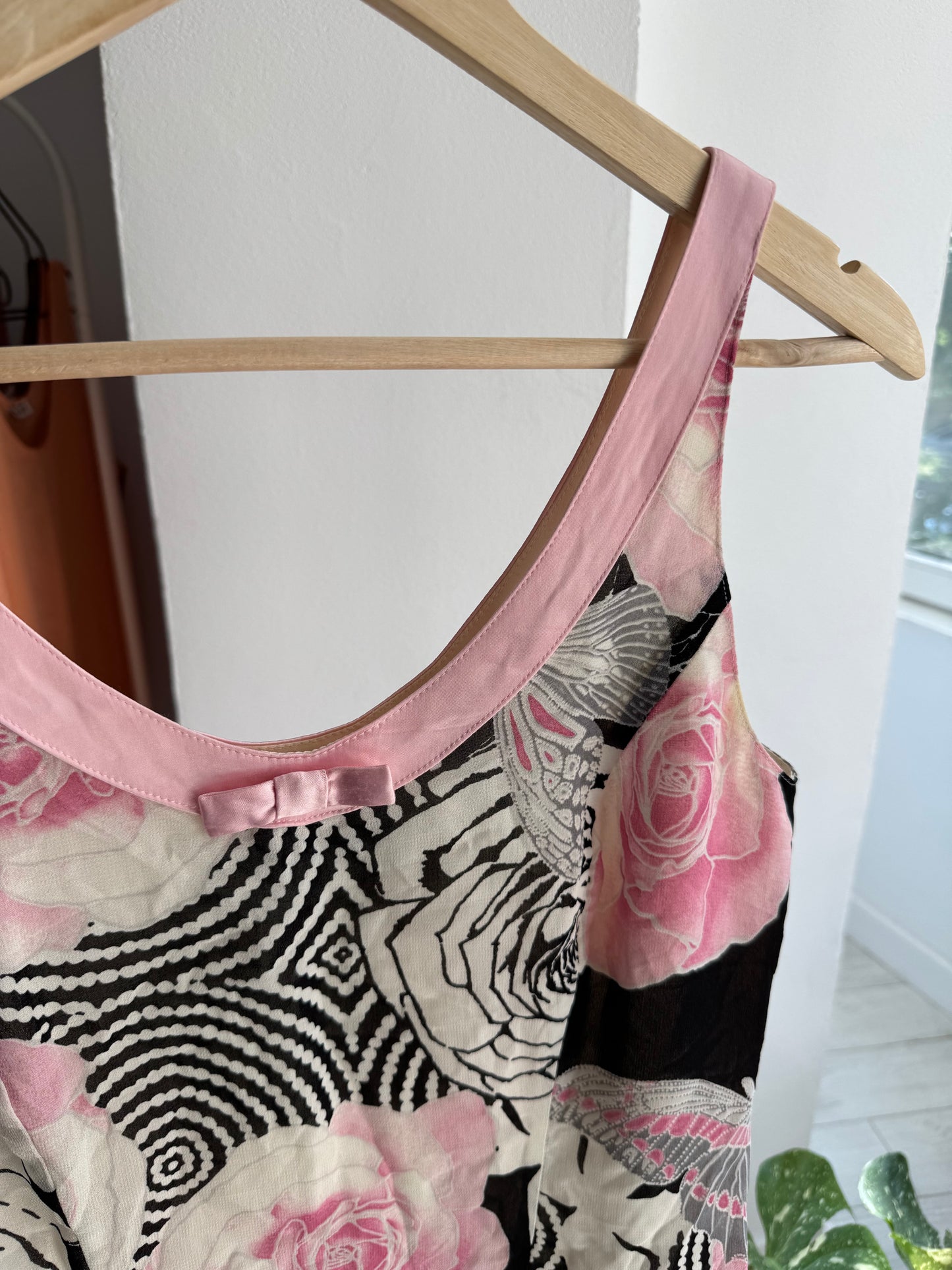🎀 Top Y2K Mesh Floral Roz – EU 40 Damă (M/L)