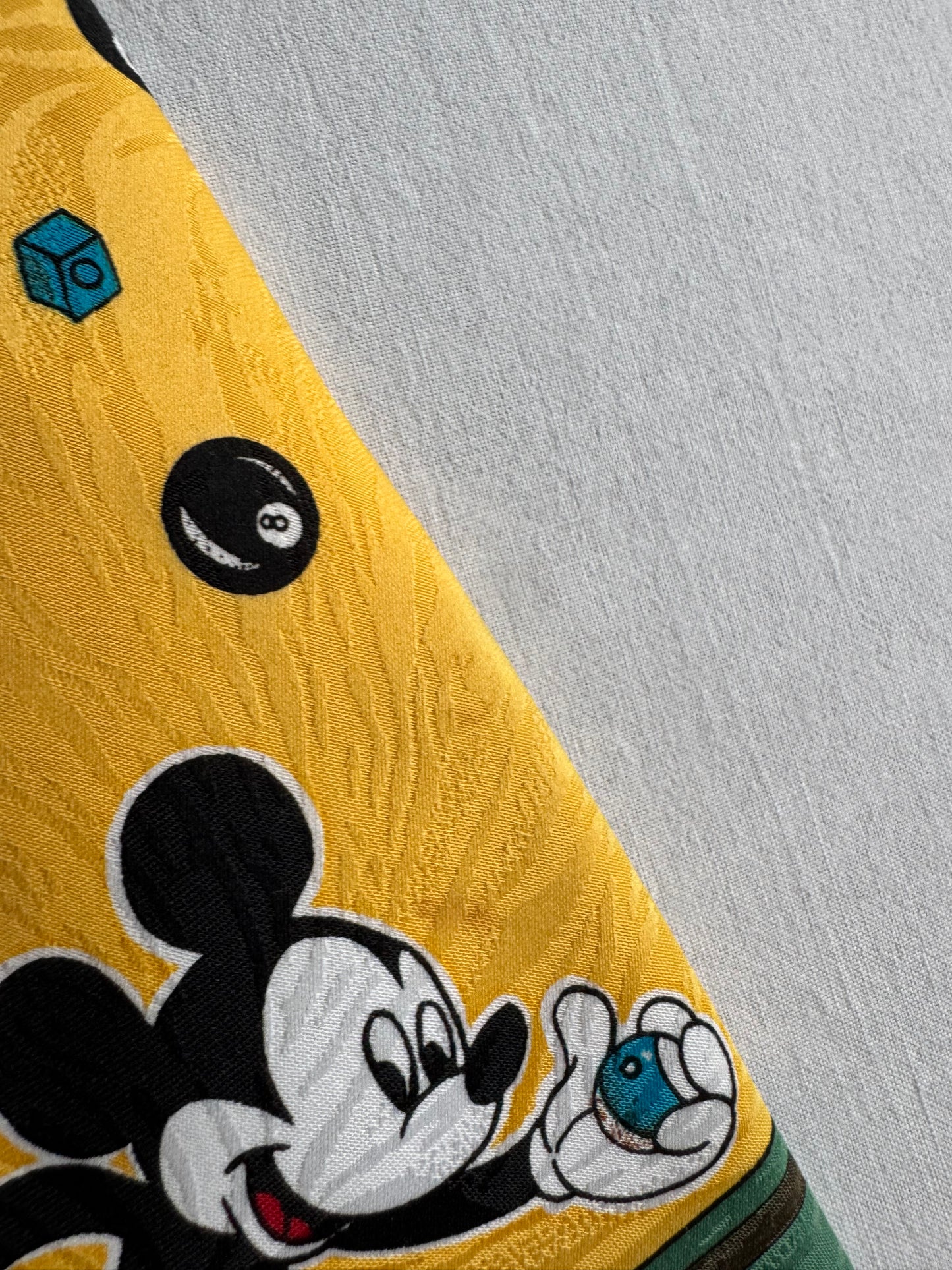 🐭 🎱 Cravată Vintage Galbenă cu Print Mickey Mouse