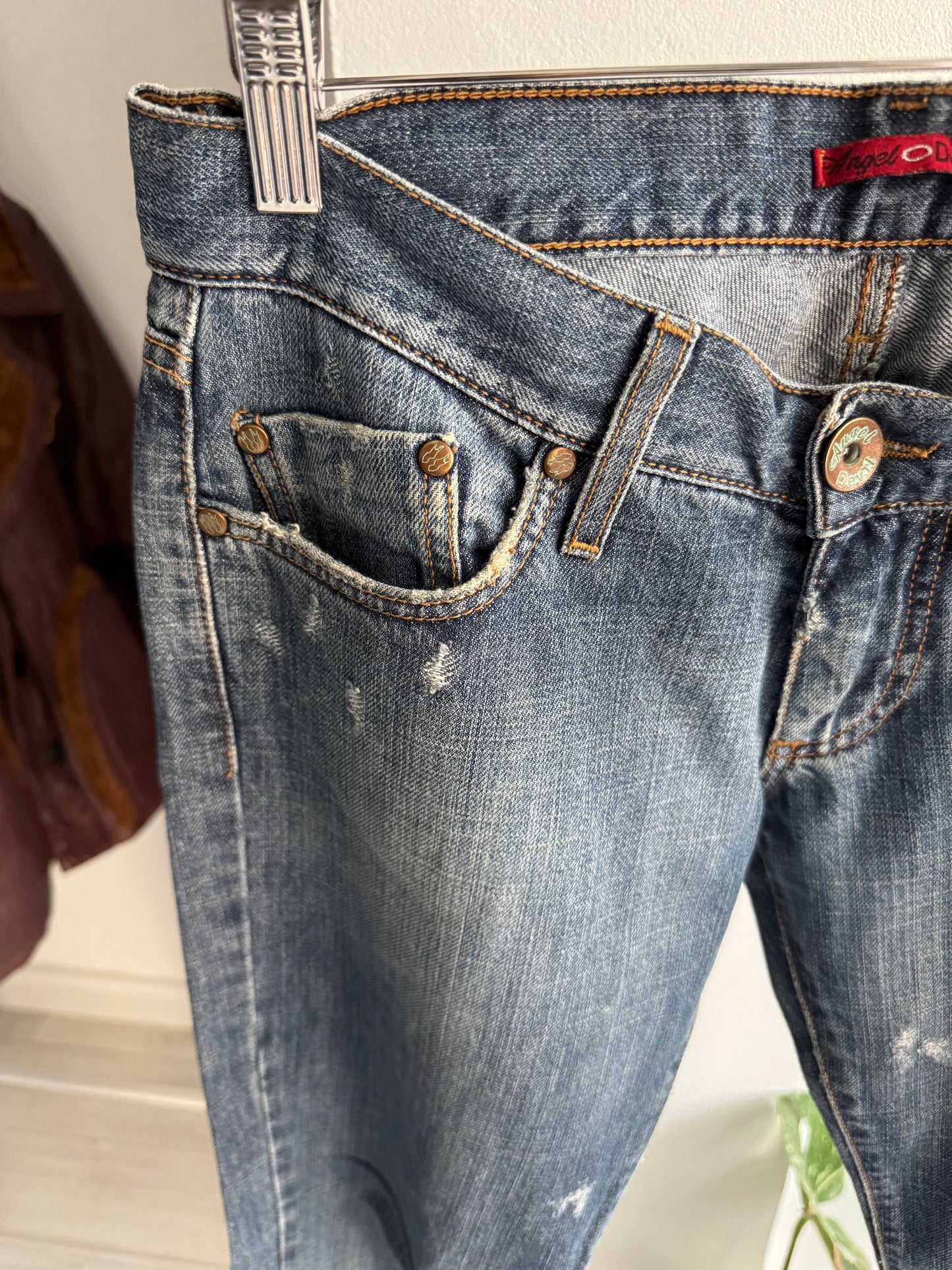 👖 Y2K Angel Devil Printed Jeans – W31 – Made in Italy
