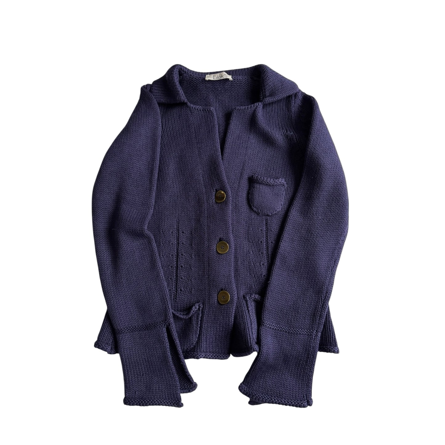 🙆‍♀️ Cardigan Y2K Damă Mov Închis din Lână Merino – aprox. S / M