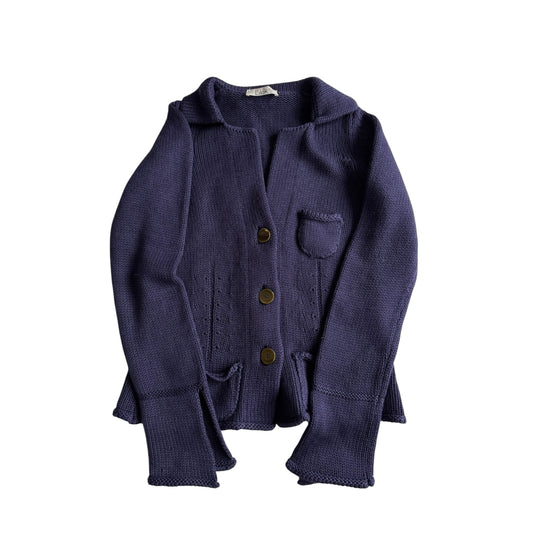 🙆‍♀️ Cardigan Y2K Damă Mov Închis din Lână Merino – aprox. S / M