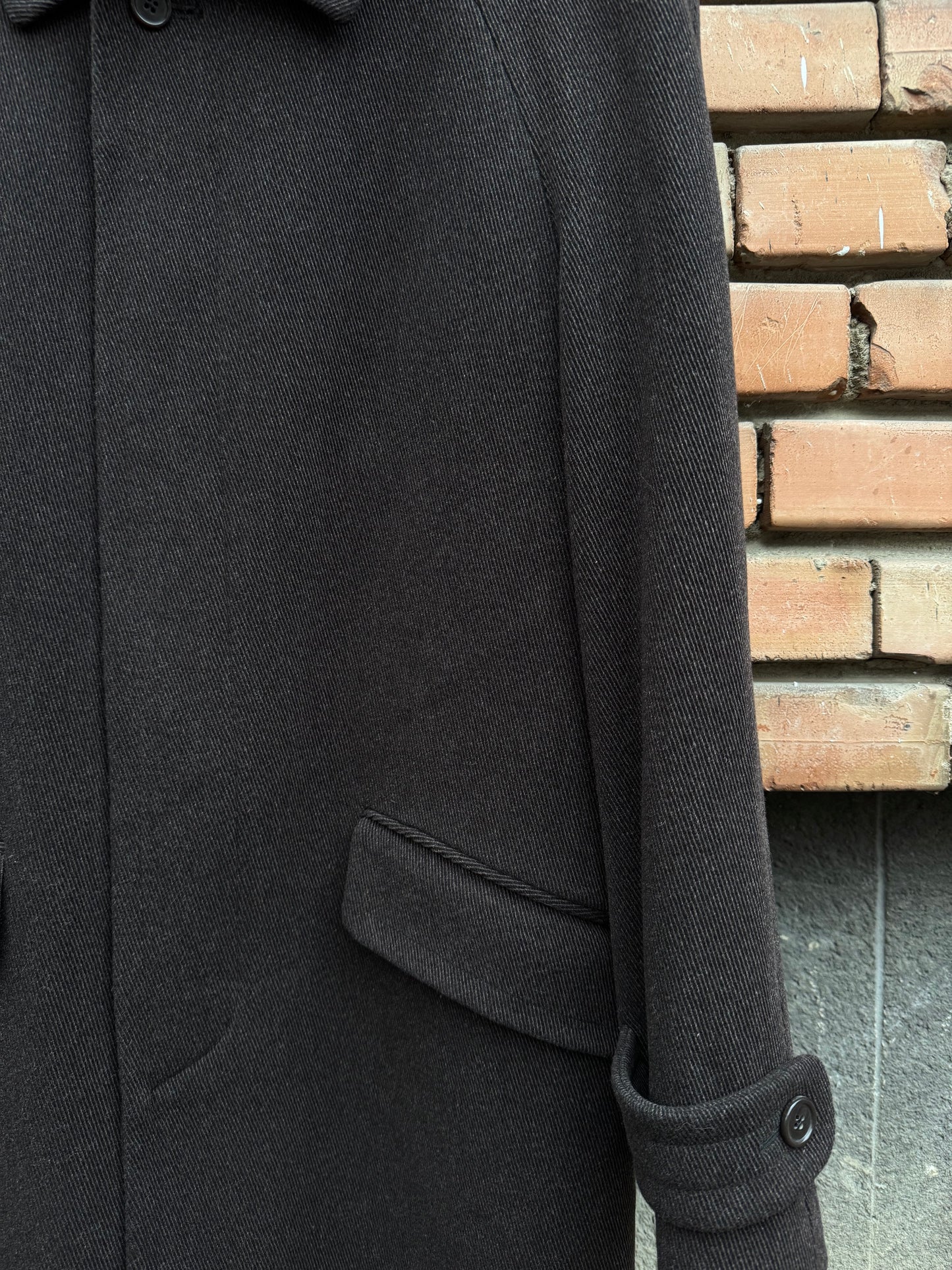 🧥 Palton Vintage Bărbați Maro Închis din Lână – Marimea 50 (L)