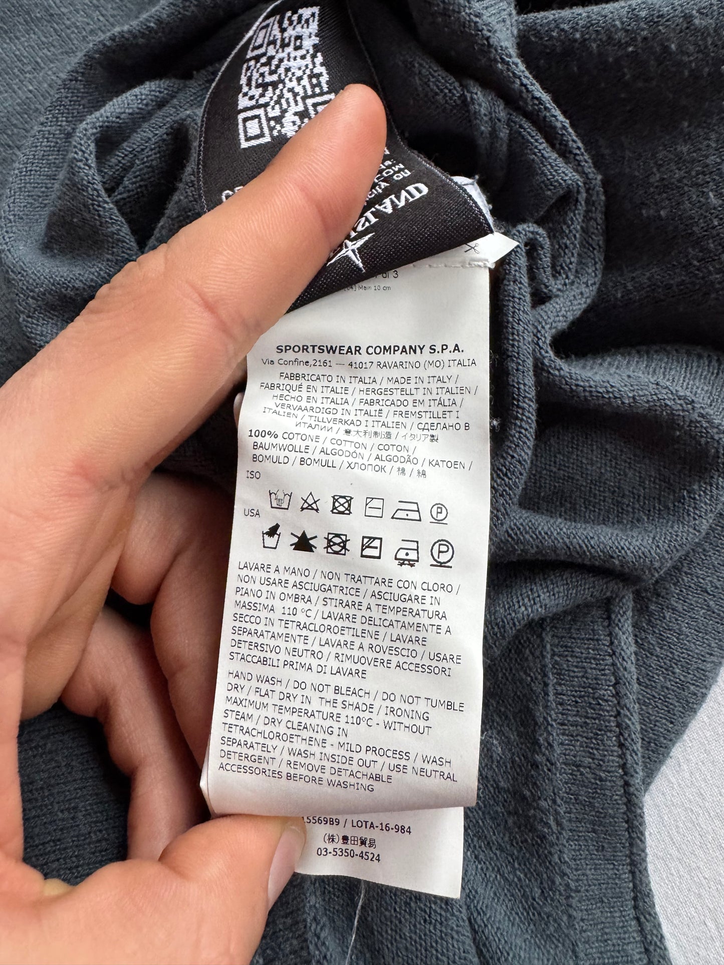 🧭 Pulover 2018 Stone Island din Bumbac Navy-Verzui – L (XL pe etichetă)