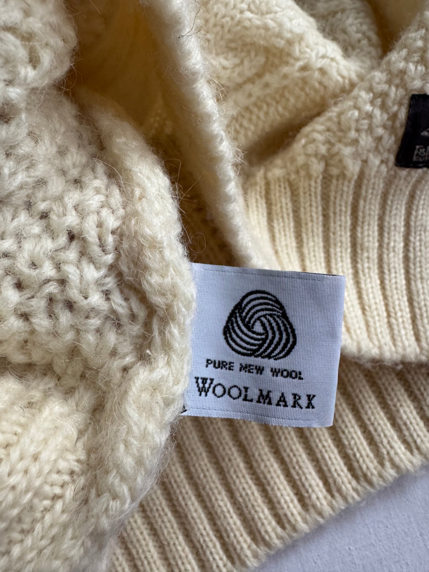 🎣 Pulover Vintage Irish Fisherman din Lână Virgină – XL