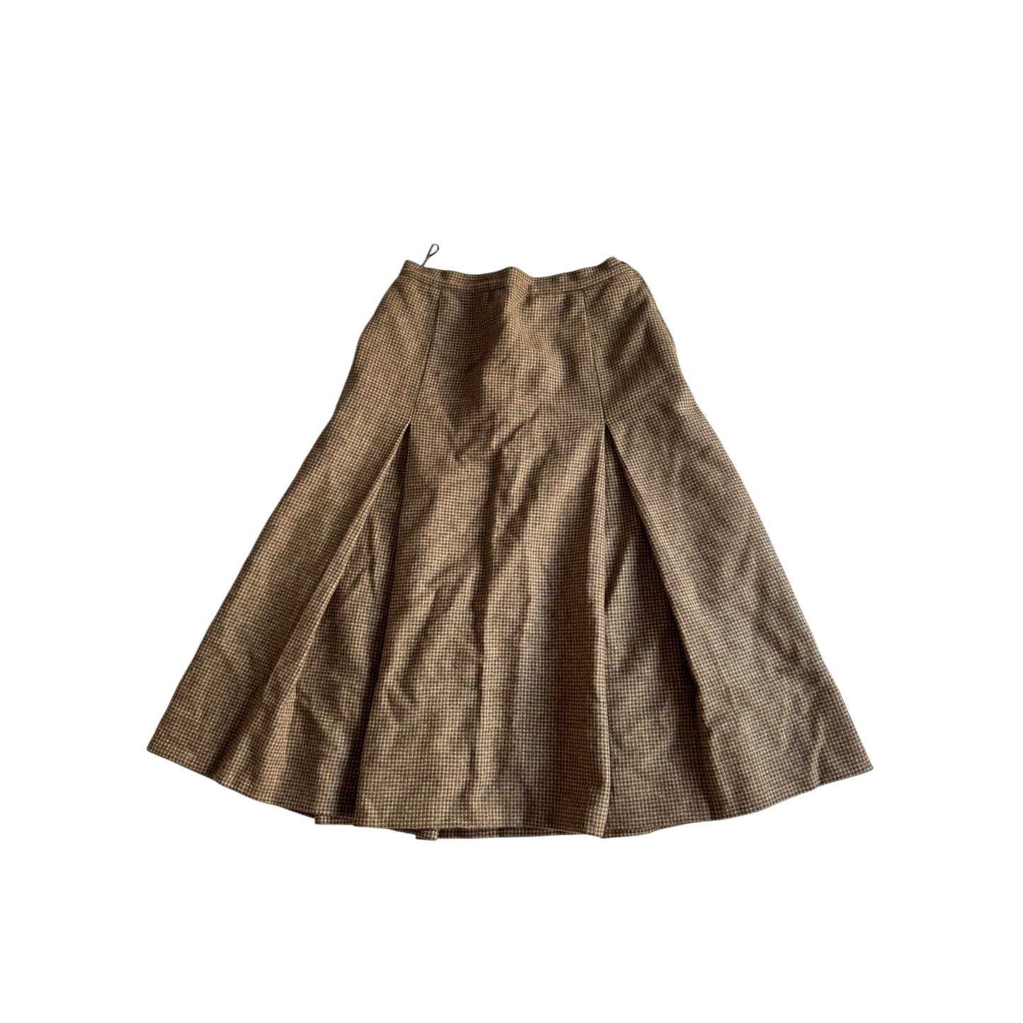 🪵 Fustă Vintage ’60s–’70s Plisată din Lână – XS (IT 38)