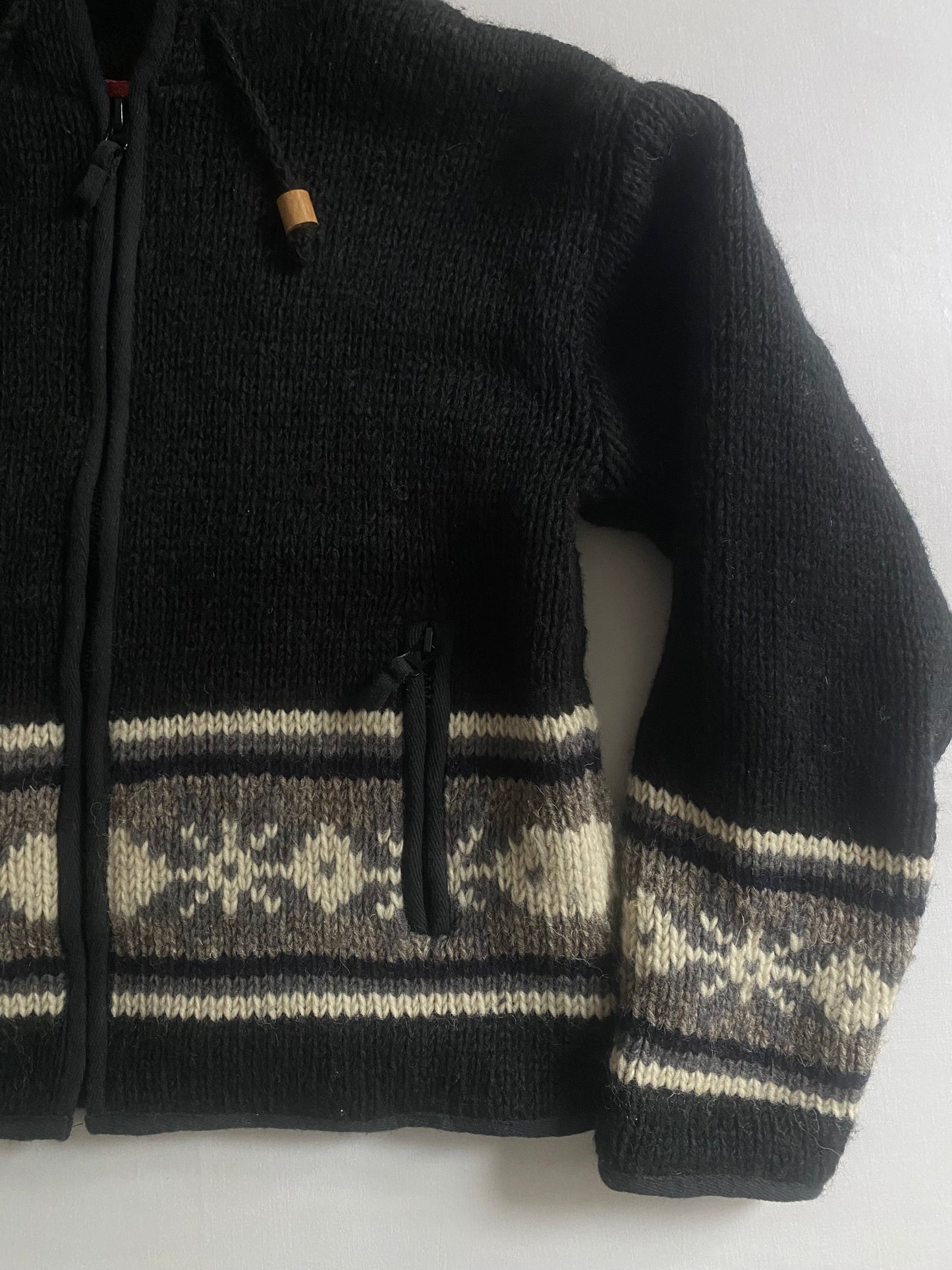 🇳🇵 Hanorac Vintage din Lână – Fleece Lined – Made in Nepal – Women’s S/M