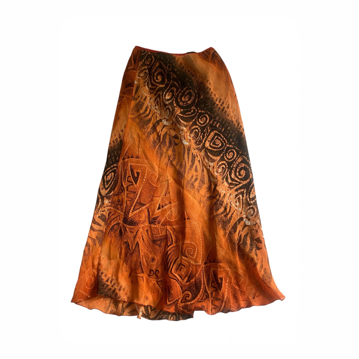 Fustă Y2K Portocalie cu Imprimeu – Mărime M 🍊🧡