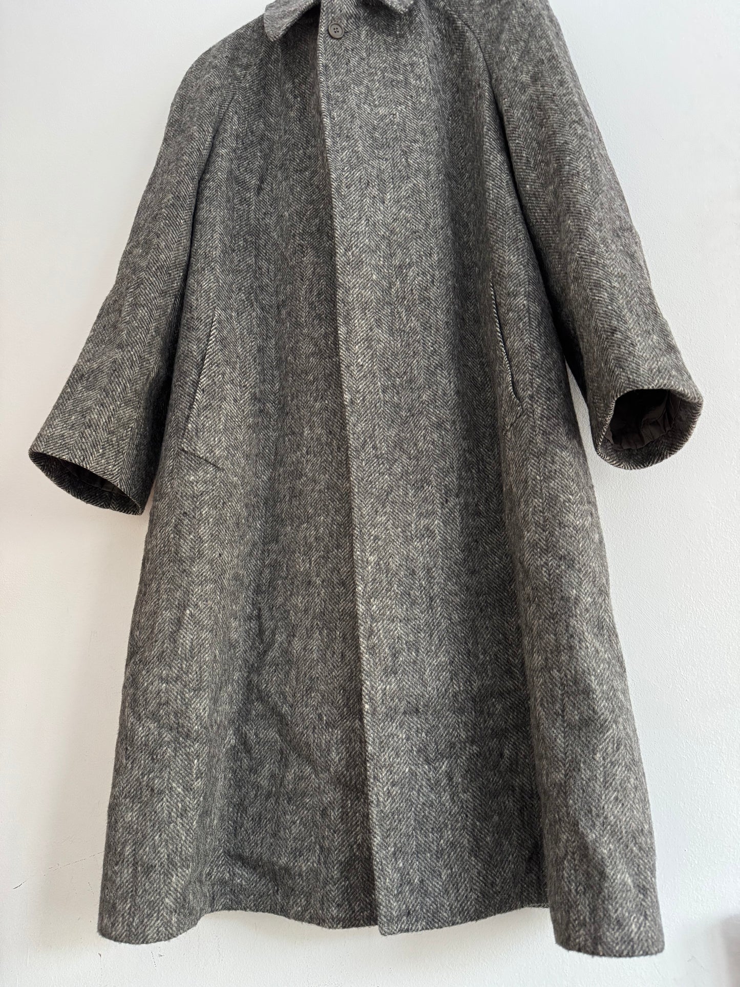 🧥 Palton Vintage Gri din Lână Virgină – Mărimea 50 (L Bărbați)