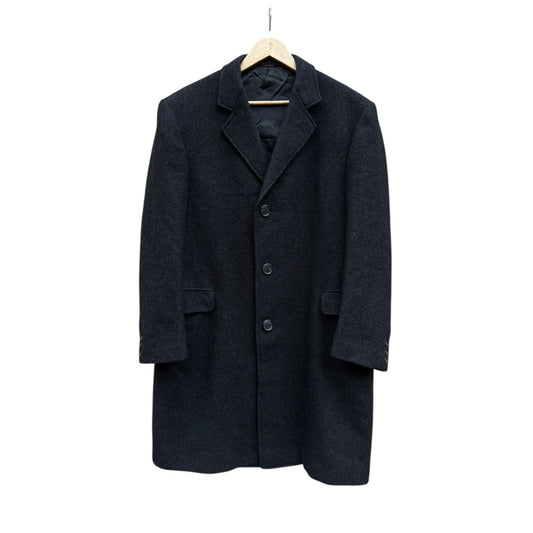 🧥 Palton Vintage Negru din Lână Woolton – Aprox. M/L Bărbați