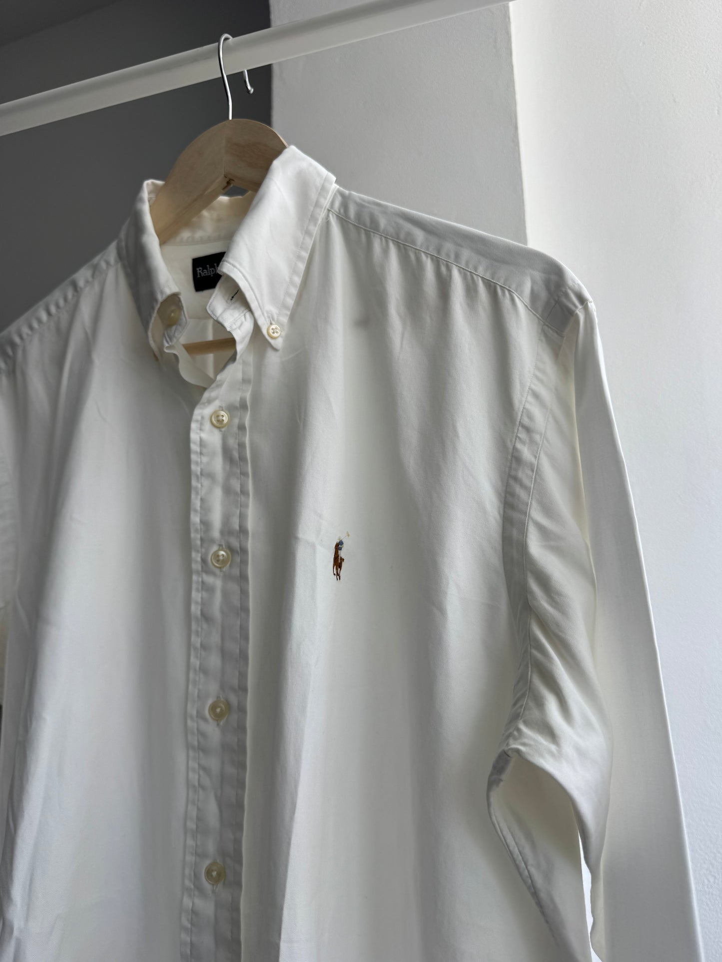 🐴 Cămașă Albă Polo Ralph Lauren Vintage Relaxed Fit – M Bărbați