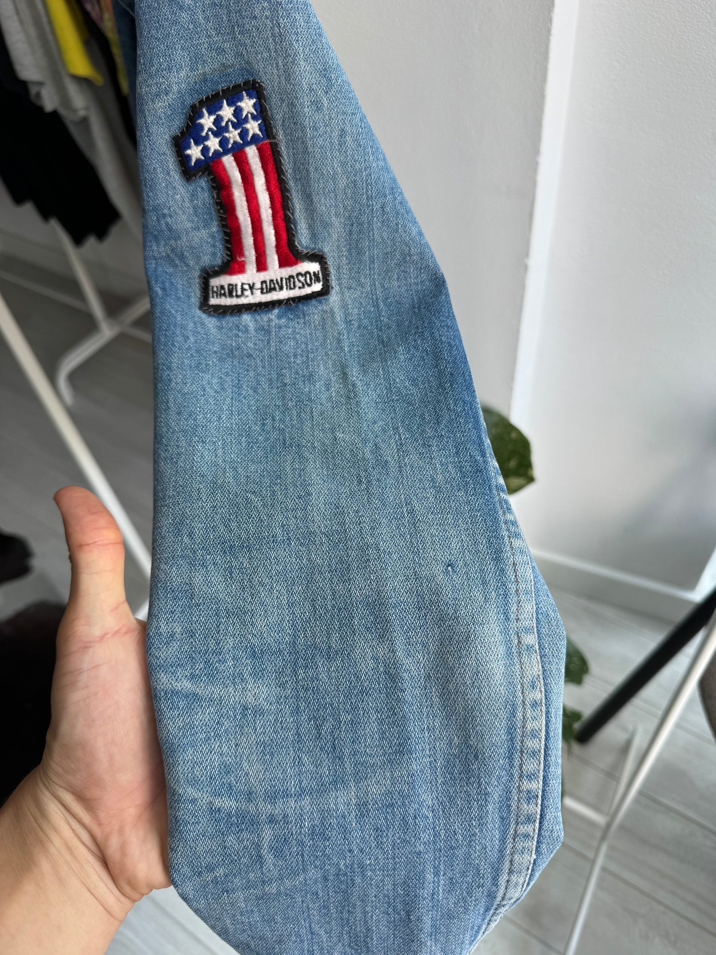 🤠 Vintage Wrangler Geacă Denim Anii '70 – S/M Bărbați