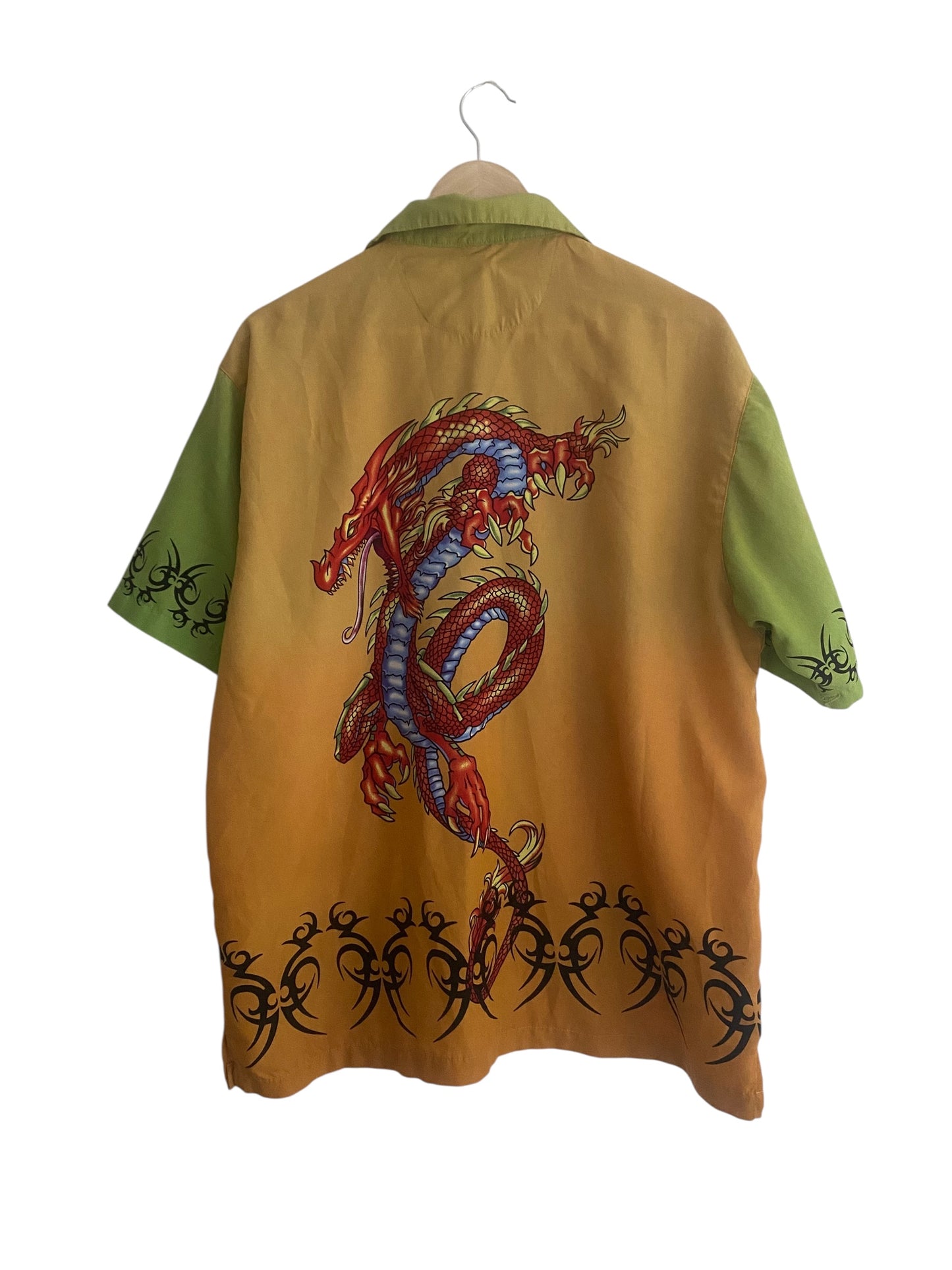 🐉 Cămașă Y2K Dragon Printed – Mărime L