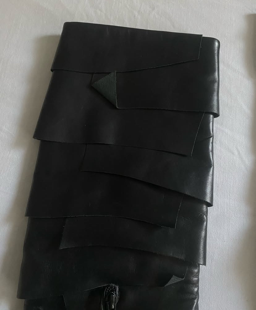 Vintage Y2K Galliano by John Galliano Black Leather Structured Boots