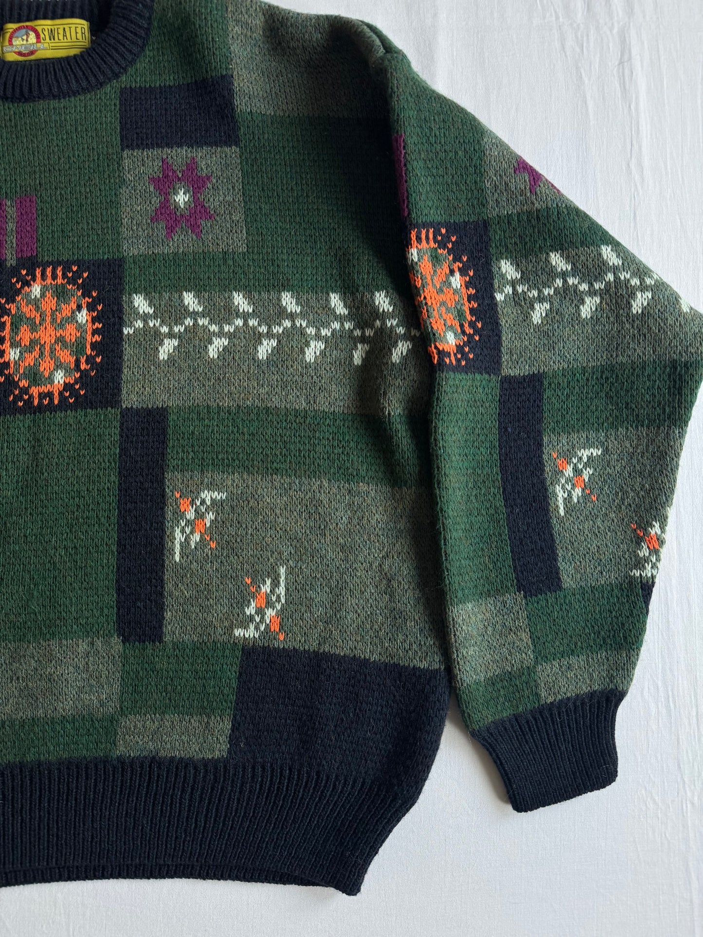 🧶 Pulover Vintage O’Neill cu Model Abstract – L