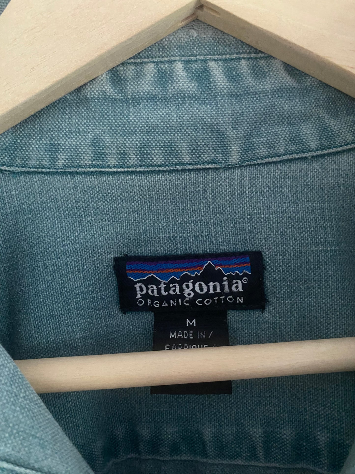 Cămașă Vintage Patagonia – Bumbac Heavy, Ocean Blue, Mărime M