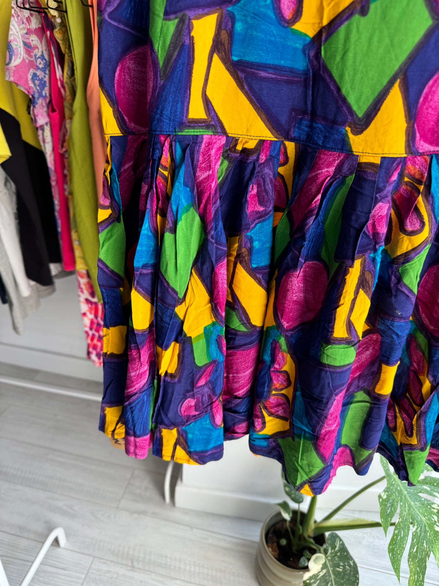 ☀️ Fustă Vintage cu Print – IT 46 Damă (M/L) – Made in Italy