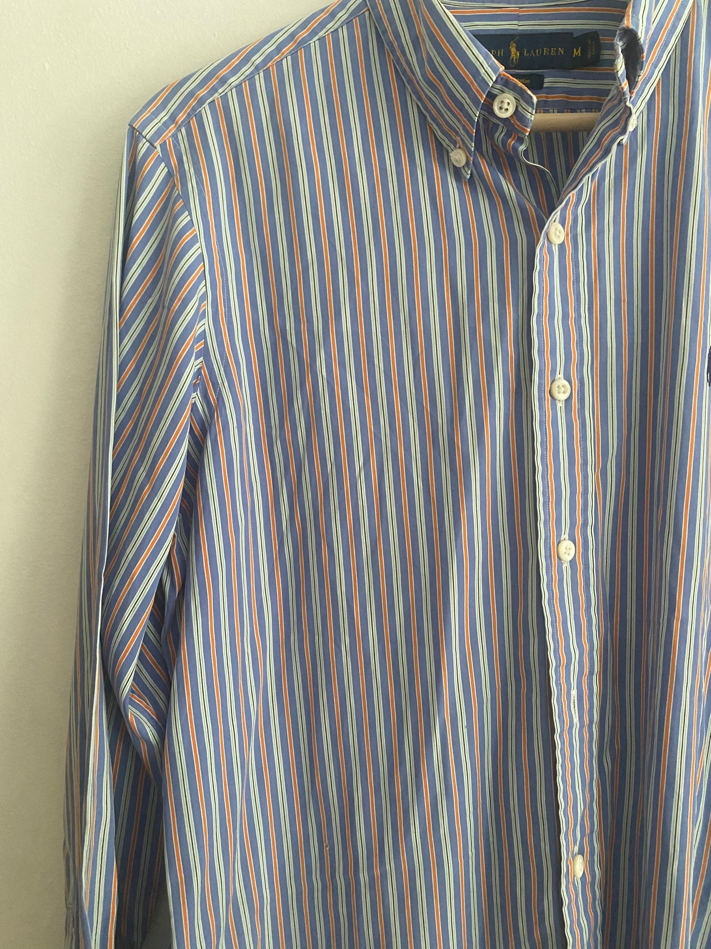 Cămașă Vintage Ralph Lauren Bleumarin cu Dungi – Mărime M