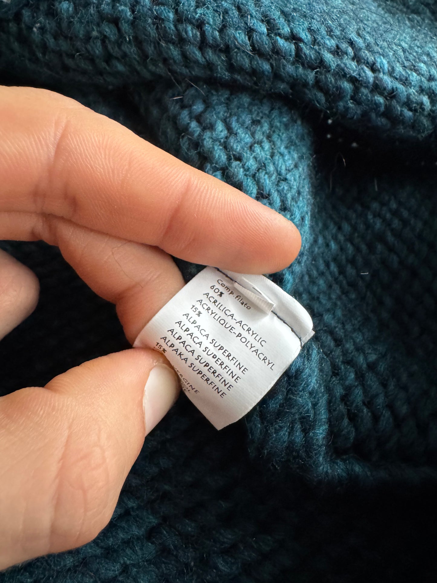 🧶 Cardigan Y2K Damă Turcoaz din Blend Premium – aprox. M