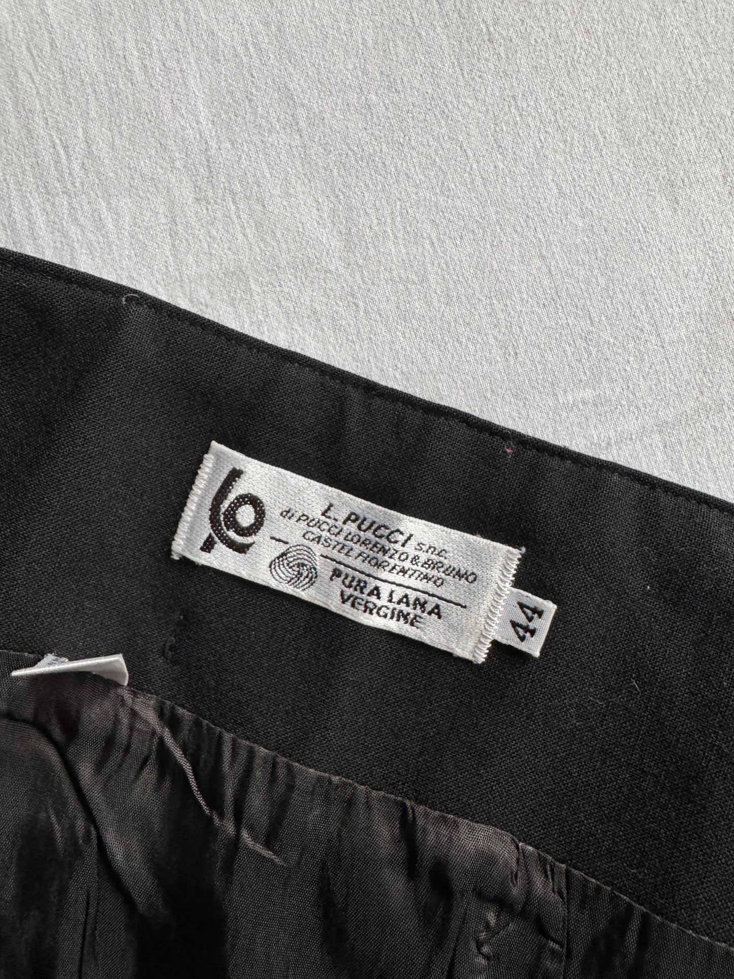 ☕️ Fustă Vintage Plisată din Lână Virgină Neagră – M (IT 44)