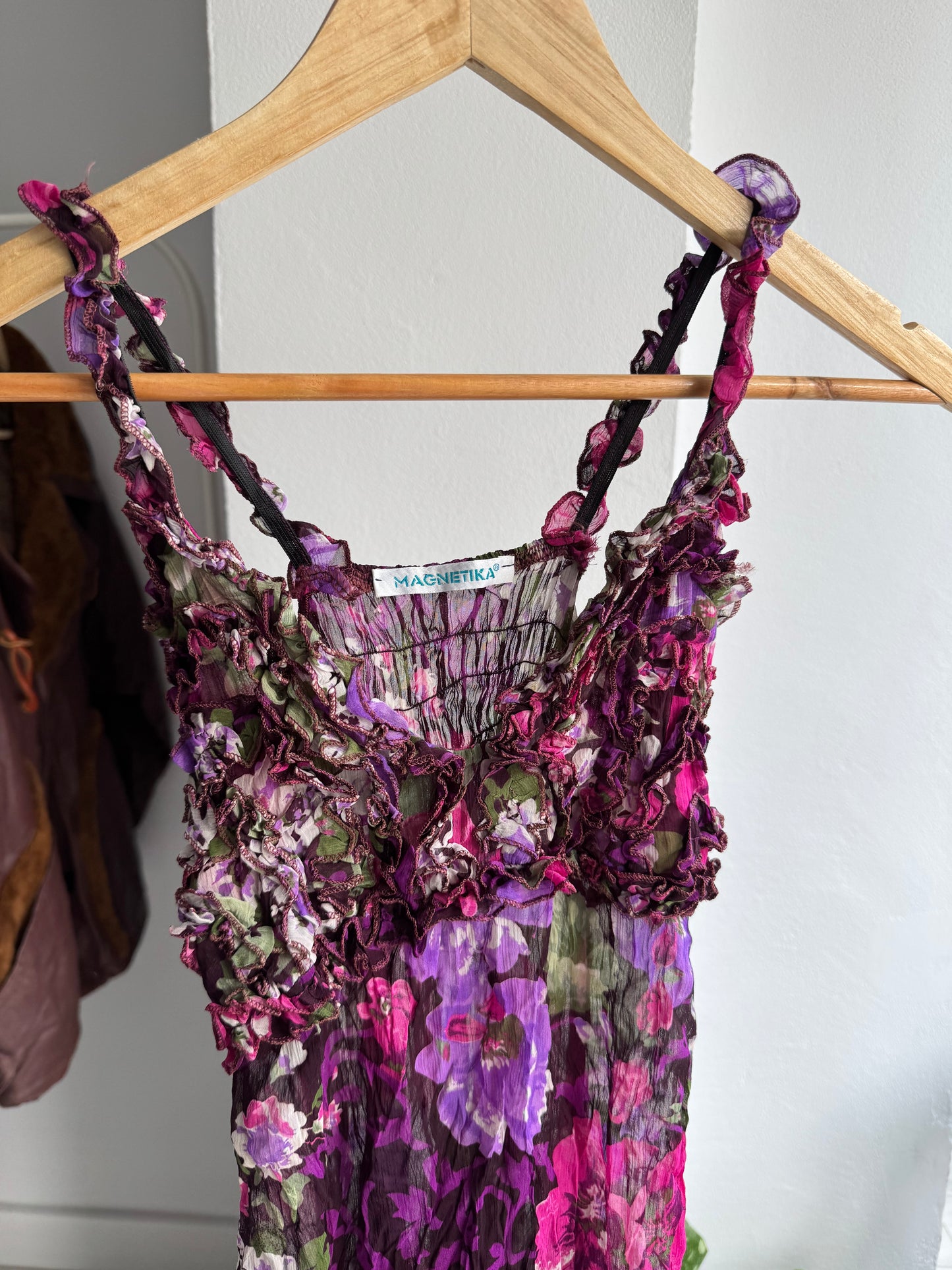 🌷 Top Y2K Floral Mesh – M Damă – Made in Italy