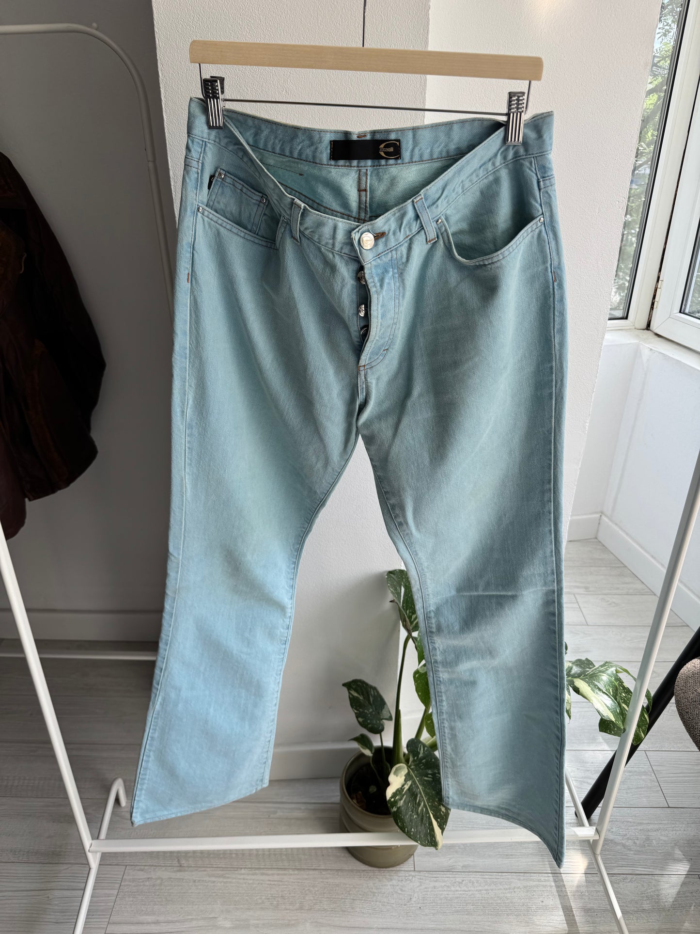 🐅 Jeans Y2K Roberto Cavalli Bootcut Broderie Tigru – EU 50 / US 36 (fit EU 48 / US 33)