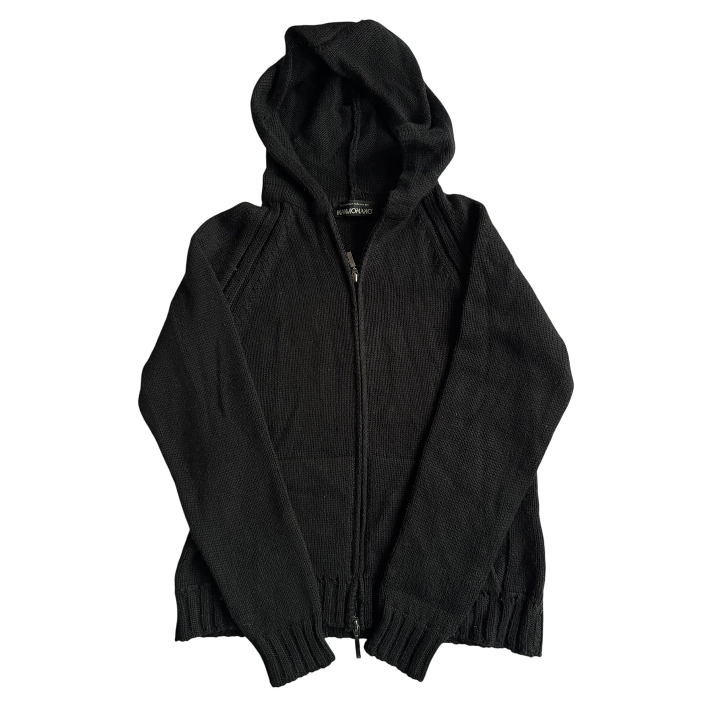 🧶 Hanorac Tricotat Y2K Damă Negru din Lână – S