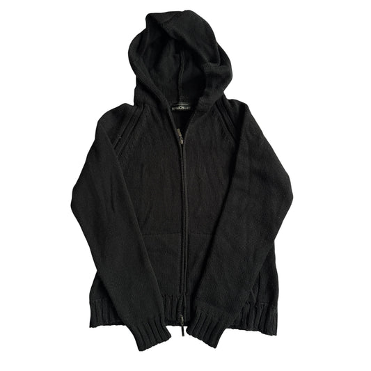 🧶 Hanorac Tricotat Y2K Damă Negru din Lână – S