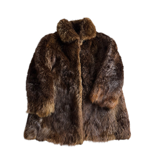 🧥 Haină Vintage din Blană Naturală - Mărime Aproximativă M/L Femei