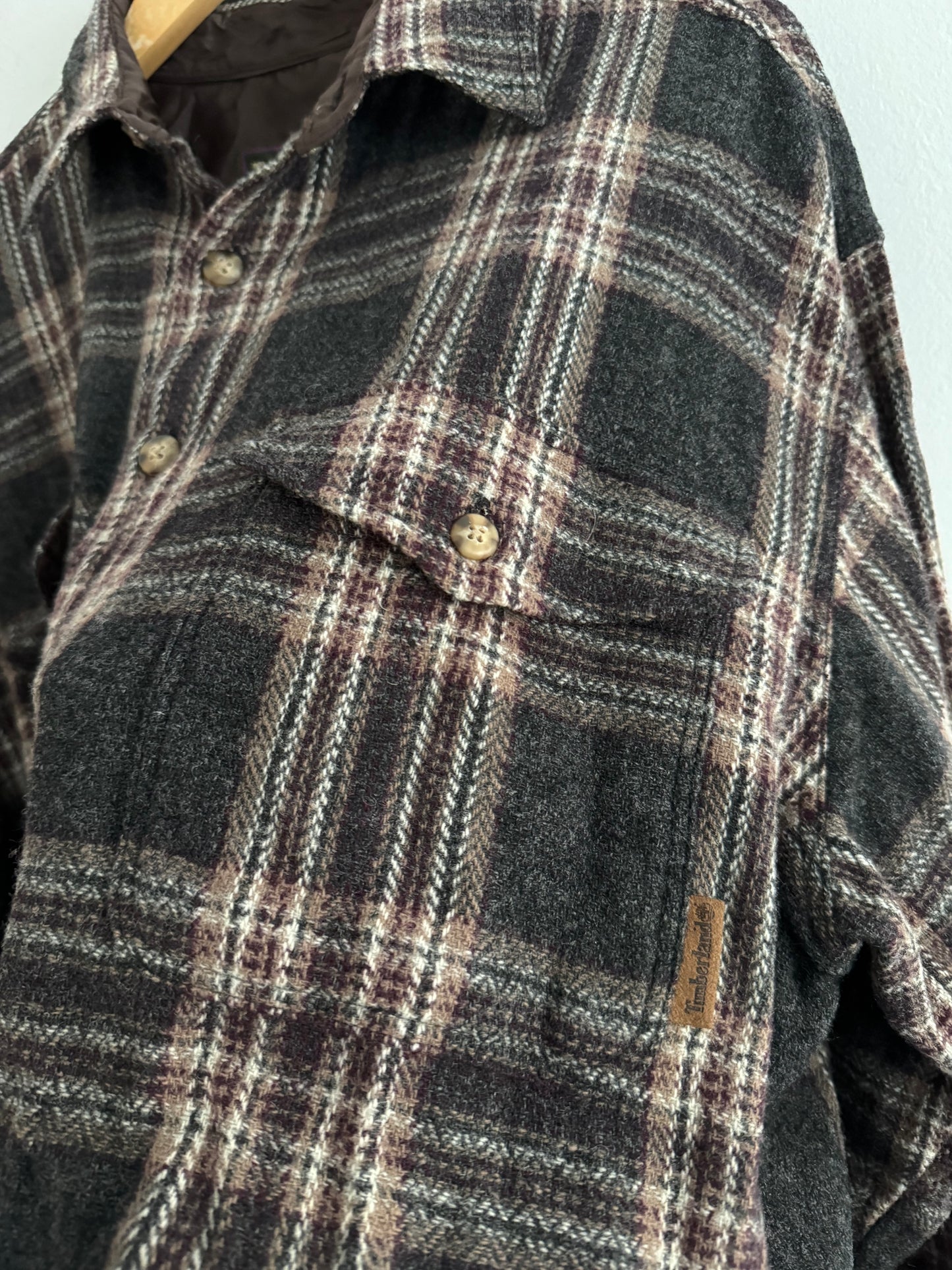 🪵 Cămașă Vintage Timberland din Lână – Mărime L Bărbați