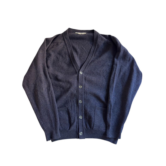 🧶 Cardigan vintage albastru închis – mărimea XL (Made in Ireland)