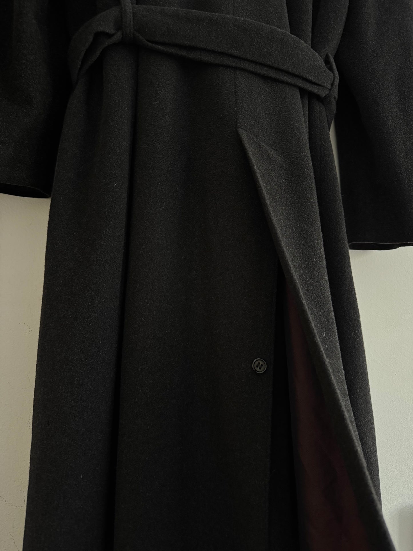 🎩 Palton Vintage Bărbați Gri Închis / Negru deschis din Cașmir – Marimea 48 (M oversized / L regular)