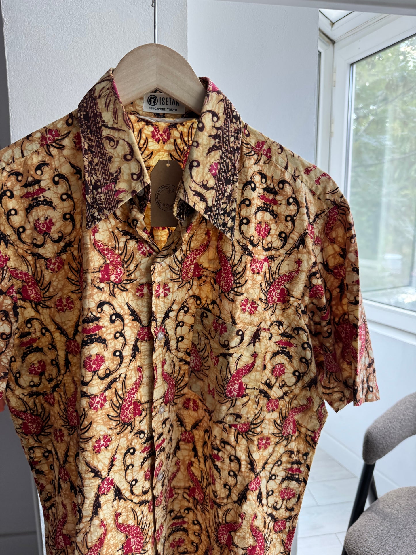 🇯🇵 Cămașă Bumbac Printed Vintage Isetan Japan – S (Oversized)