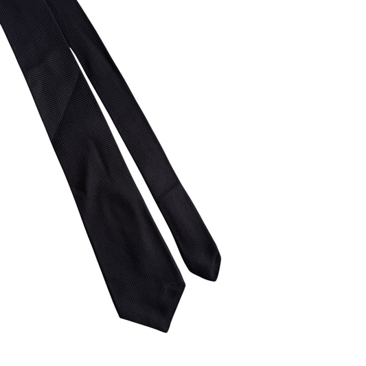 🐎 👔 Cravată Vintage Burberry Bleumarin din Mătase – Handmade in England