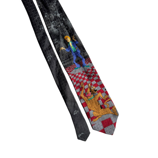 🐕 Cravată Vintage 1995 Deadstock din Mătase cu Graphic Scooby-Doo