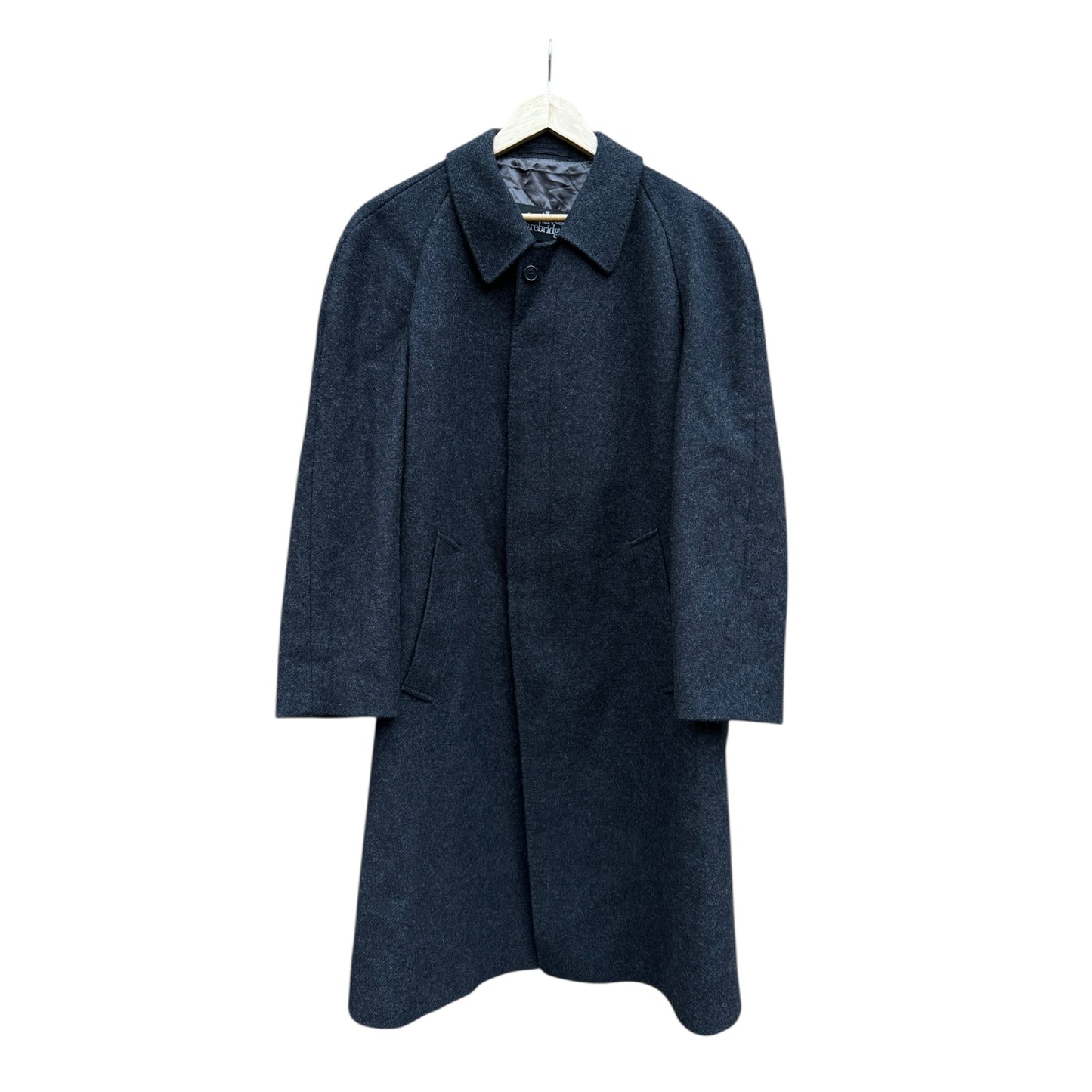 🧥 Palton Vintage Bărbați Gri Închis din Lână Virgină – Marimea L