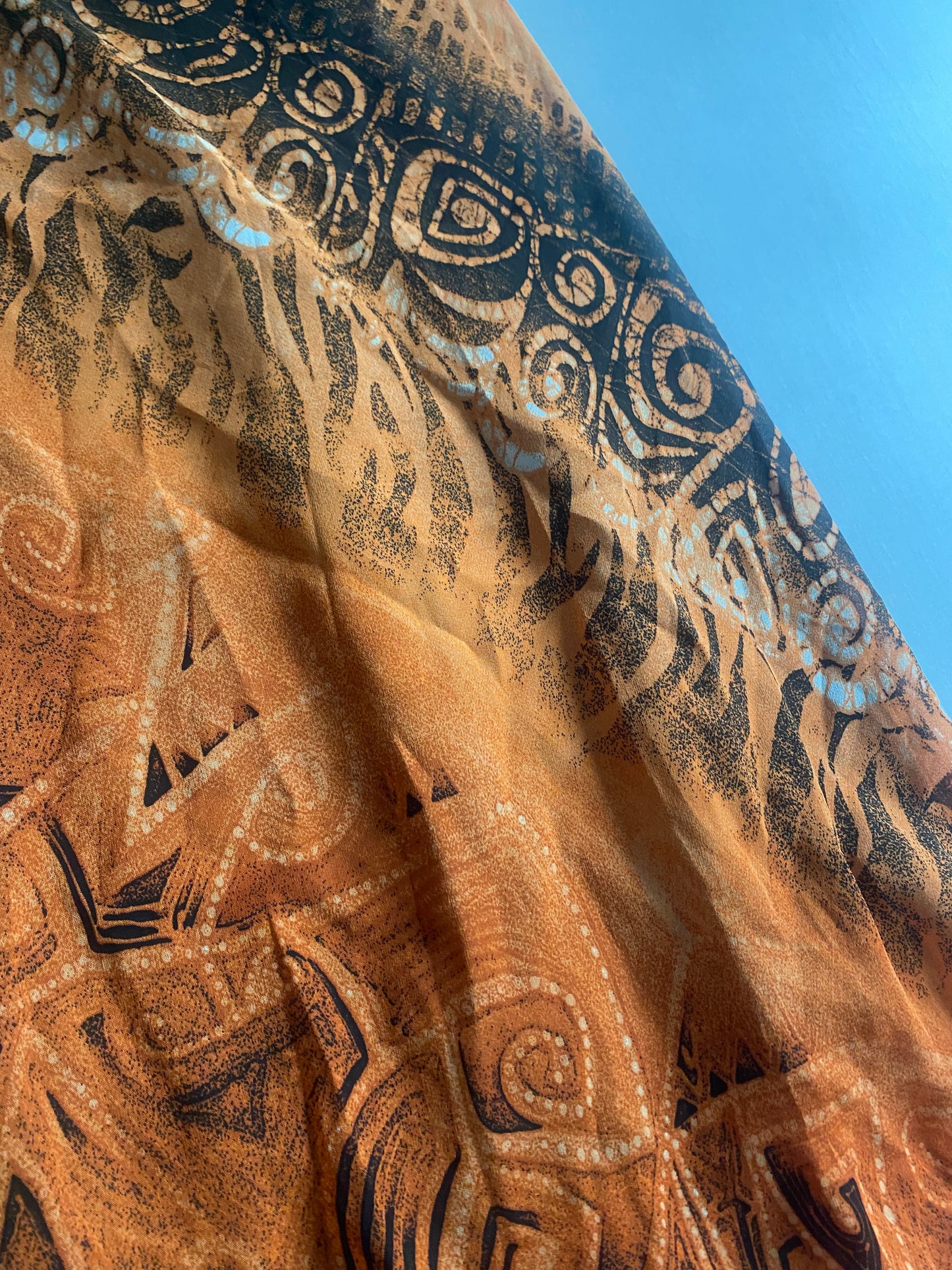 Fustă Y2K Portocalie cu Imprimeu – Mărime M 🍊🧡