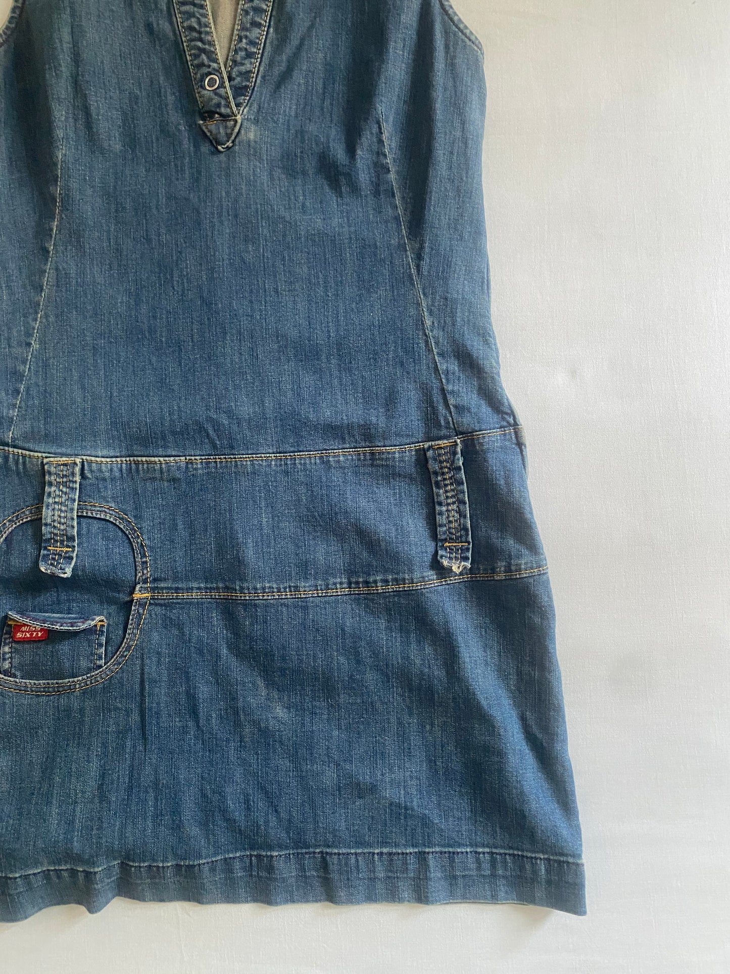 Rochie Denim Y2K Miss Sixty – Inspirată de Stilul Asiatic – Mărime S 👘🧷