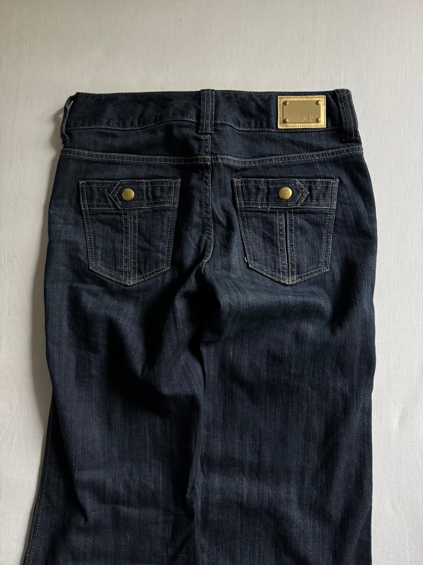 👖 Jeans Evazați X2 Dark Denim – Y2K