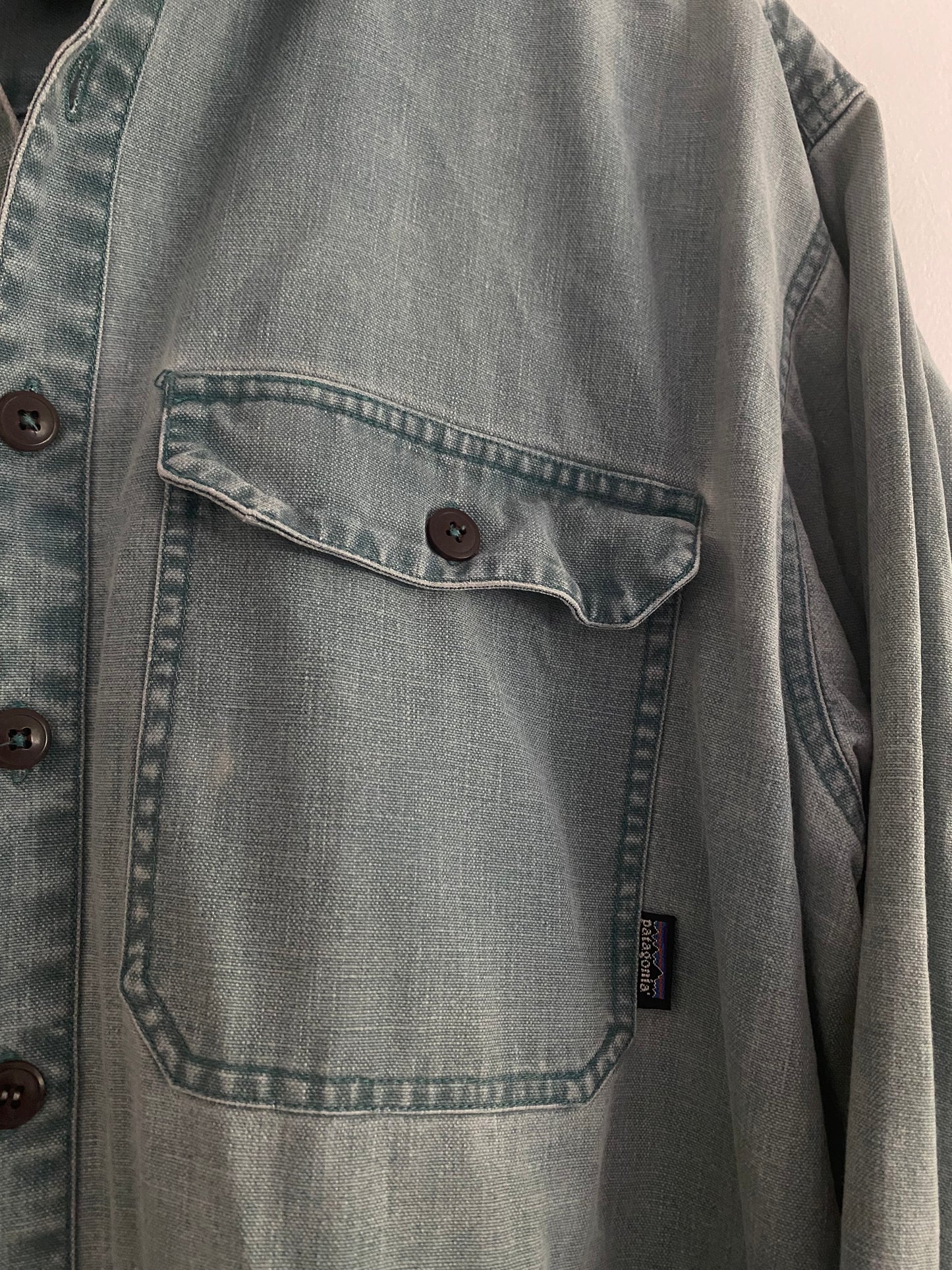 Cămașă Vintage Patagonia – Bumbac Heavy, Ocean Blue, Mărime M