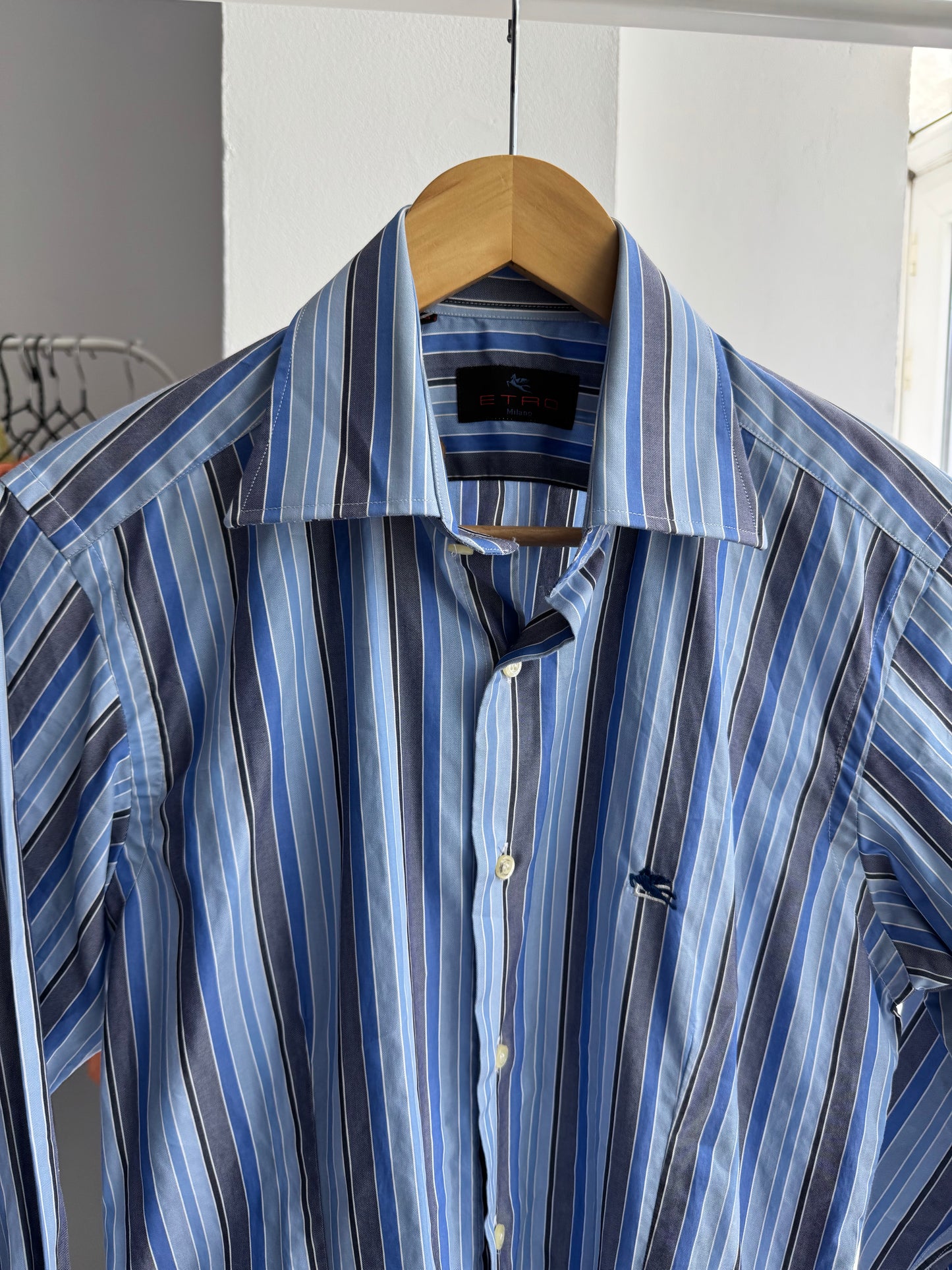 👔 Cămașă Dungi Etro Slim Fit Vintage - Made in Italy – M Bărbați